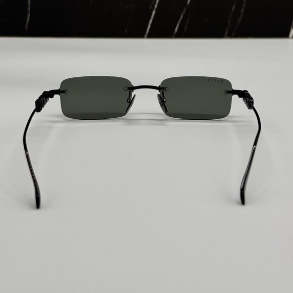 NEW GUCCI SUNGLASSES BLACK UNISEX RECTANGLE EYEWEAR GUCCI GG1808S 001